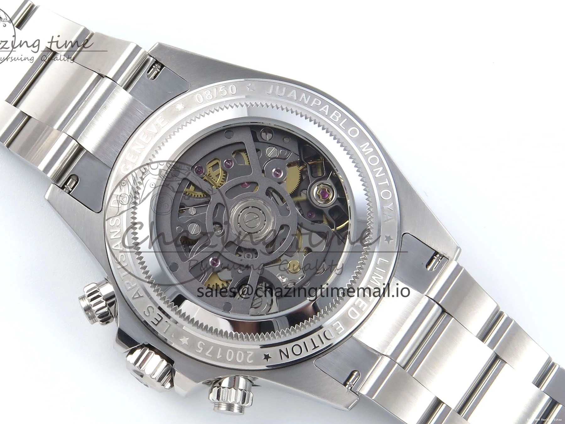 AAA Replica Watches Daytona Edition Bracelet Dial SS Carbon Best on Durable SS Skeleton Bezel DD 369 Artisans GETF 1229